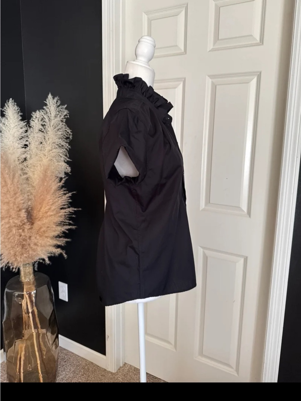 Kate McHale Jensen KMJ Quarantini Boyfriend Fit Blouse in Black Size Small - Picture 8 of 12